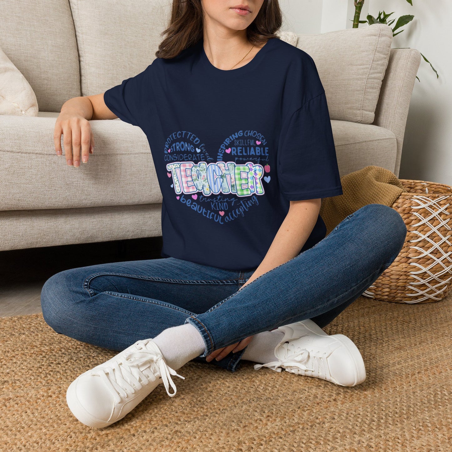 Teacher Heart Word Cloud T-Shirt