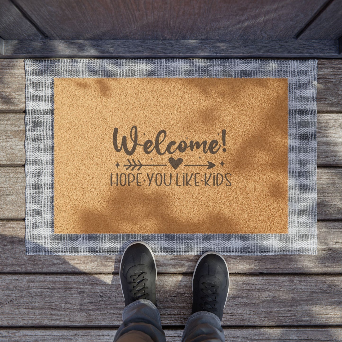Doormat - "Welcome! Hope You Like Kids" Funny Family Welcome Mat
