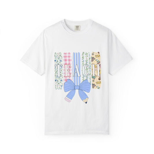 Teacher Floral Pencil Bow T-Shirt