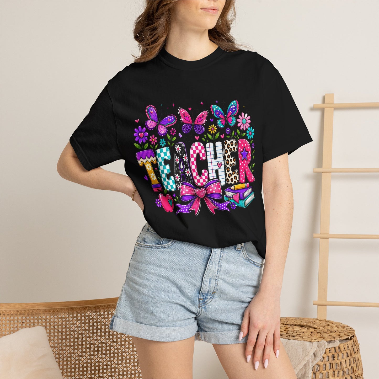 Teacher Colorful Butterfly T-Shirt