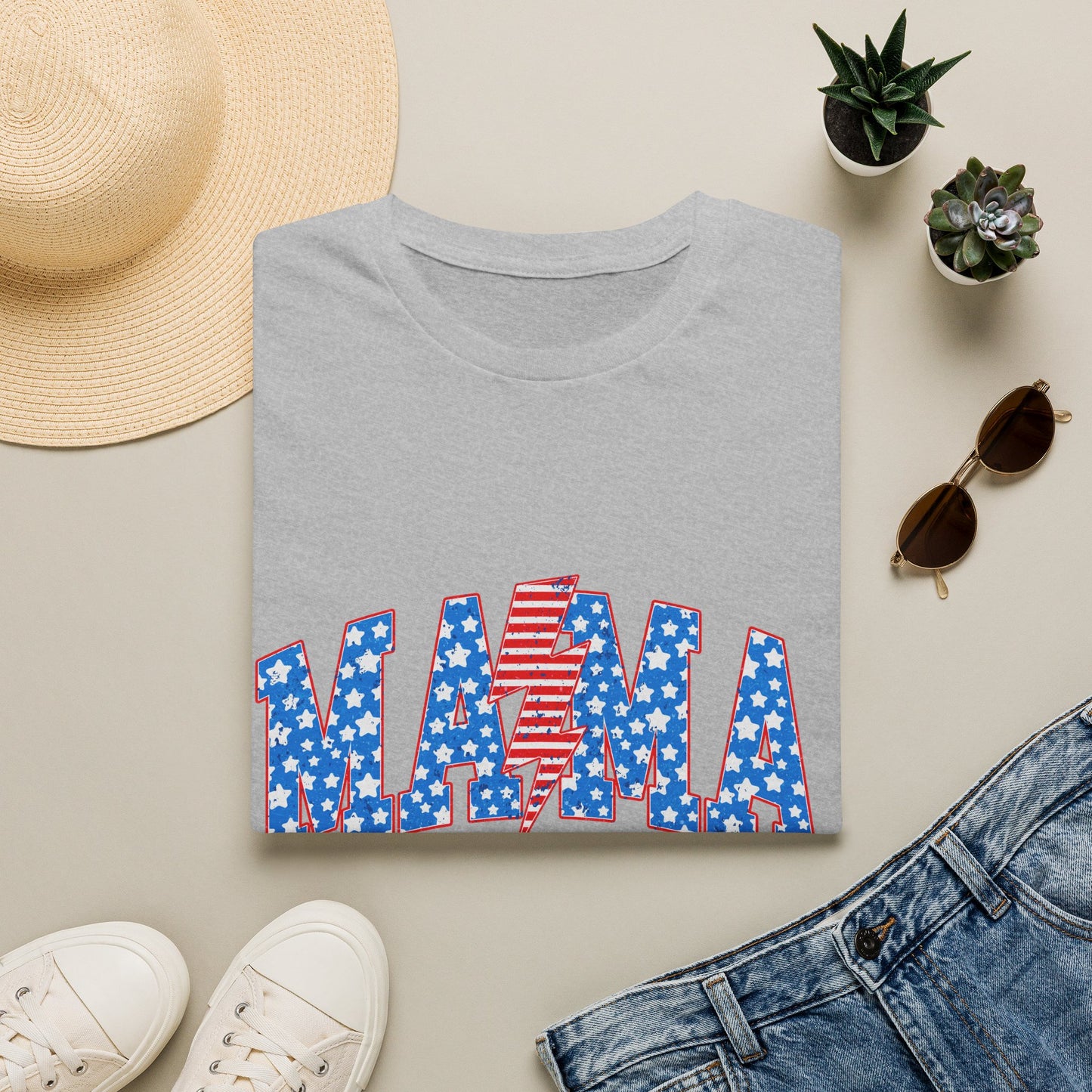 Mama T-Shirt — Patriotic USA Stars & Stripes Fourth of July Tee