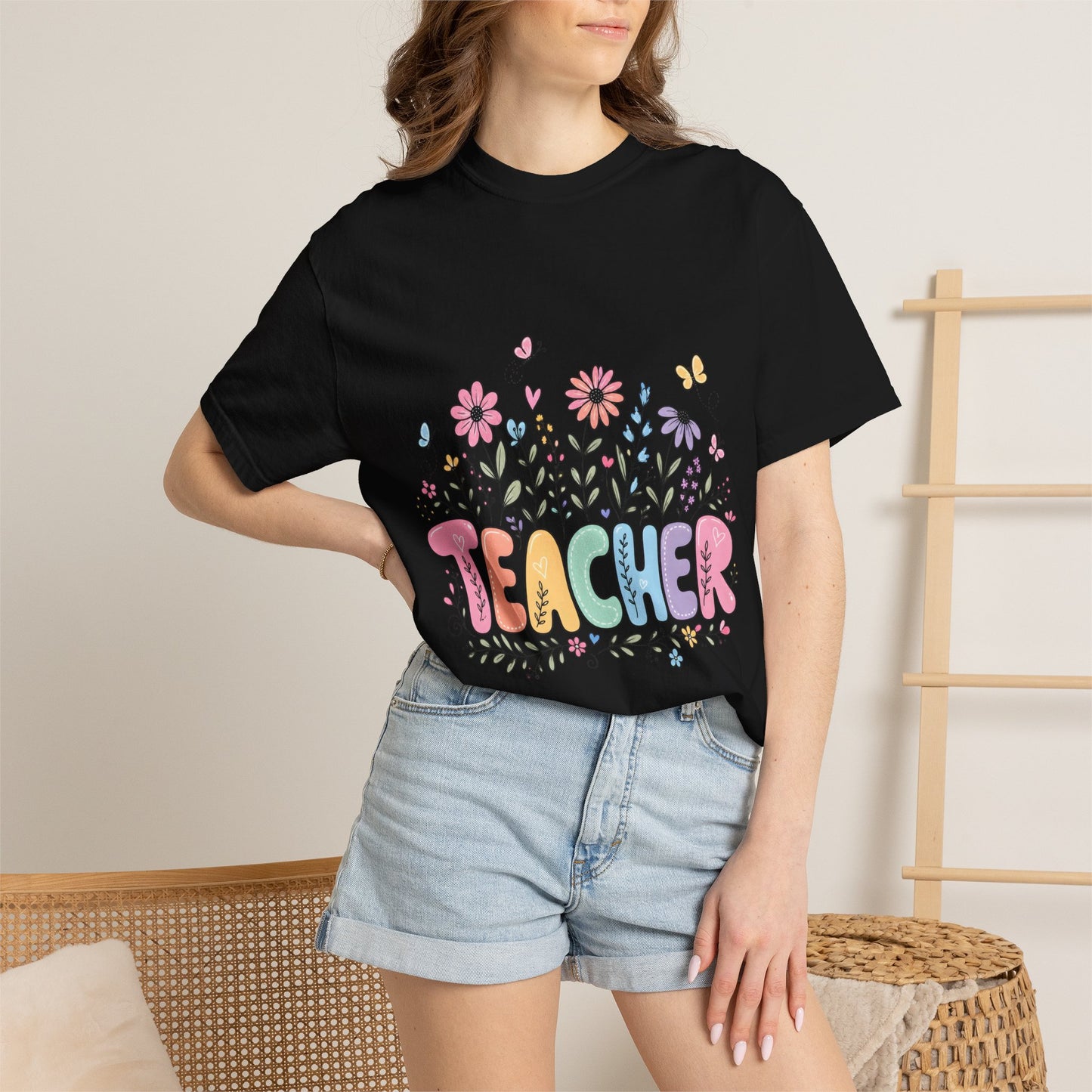 Teacher Floral Graphic T‑Shirt