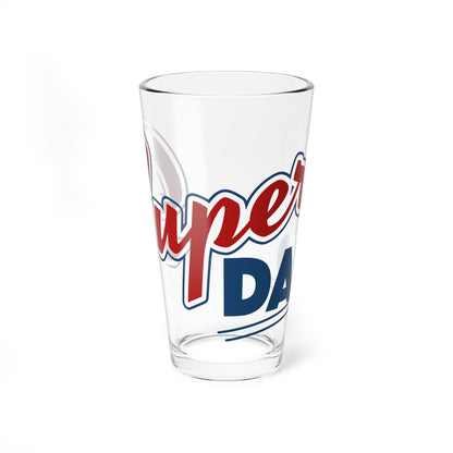Mixing Glass — “Super Dad” 16oz Beer Pint Glass, Father’s Day Gift