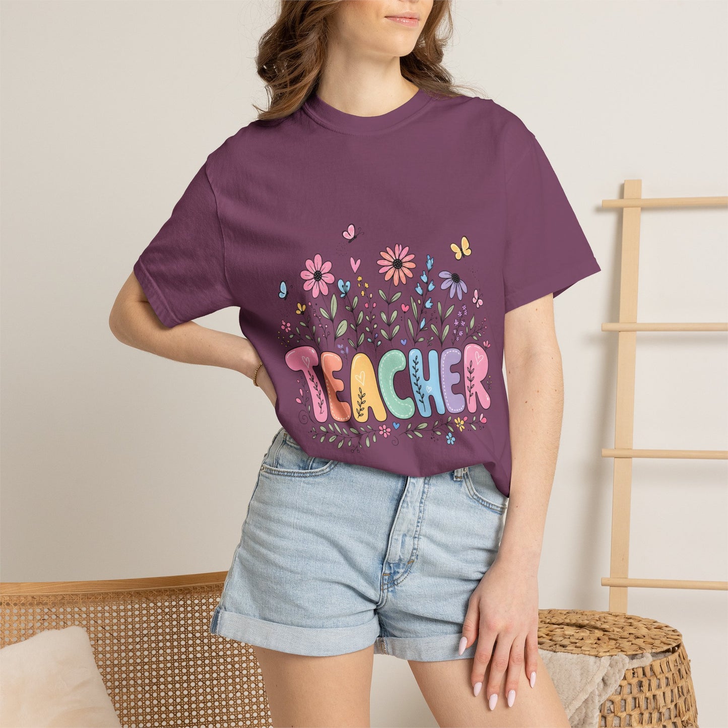 Teacher Floral Graphic T‑Shirt