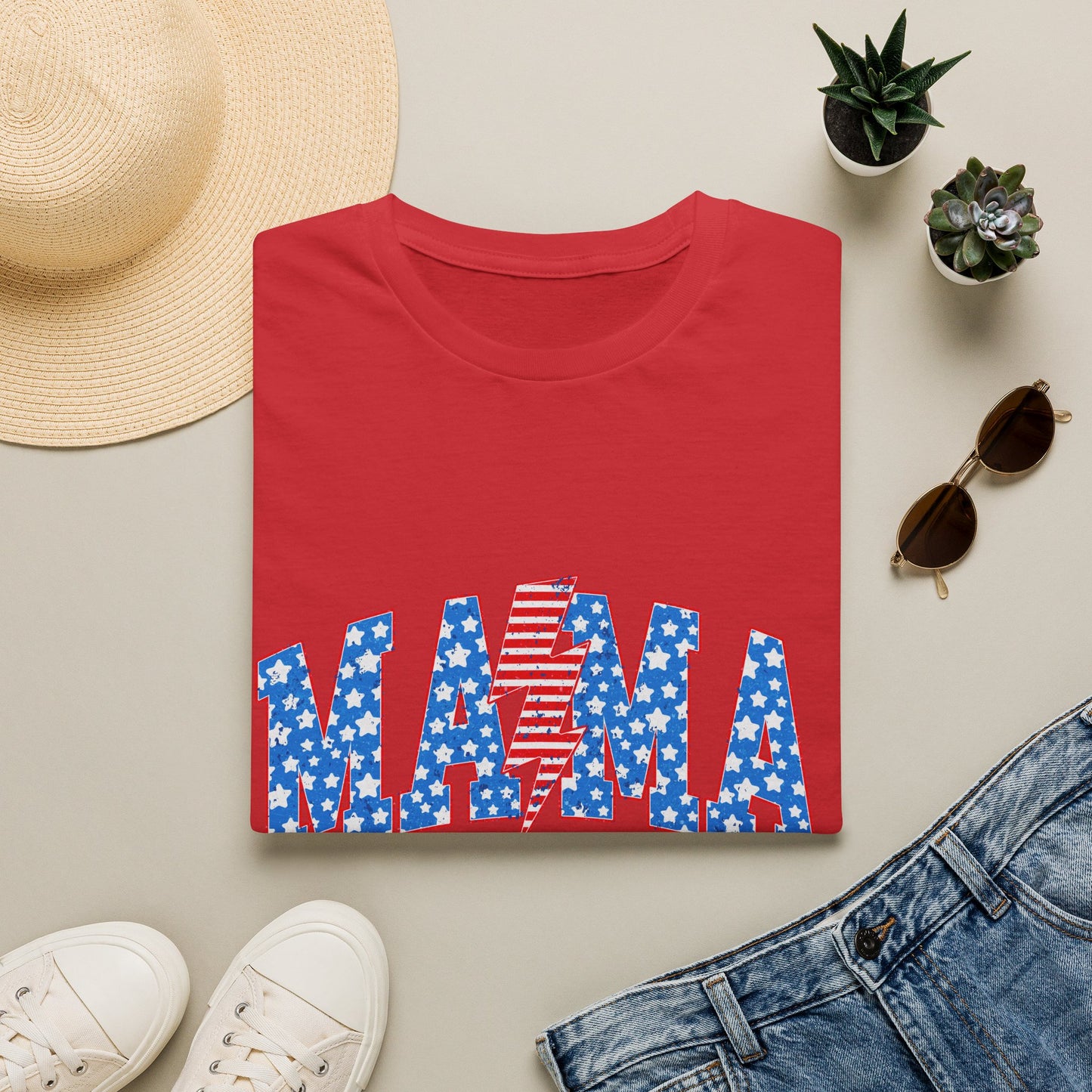 Mama T-Shirt — Patriotic USA Stars & Stripes Fourth of July Tee