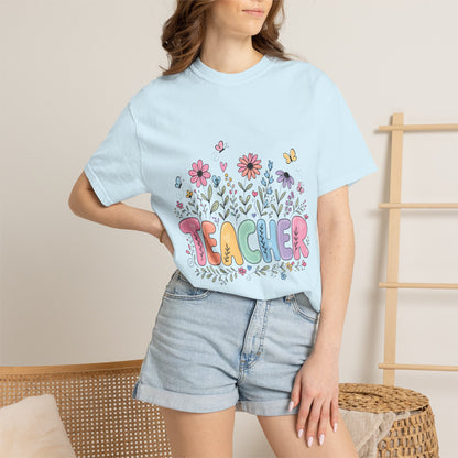 Teacher Floral Graphic T‑Shirt