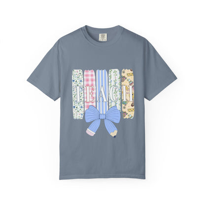 Teacher Floral Pencil Bow T-Shirt