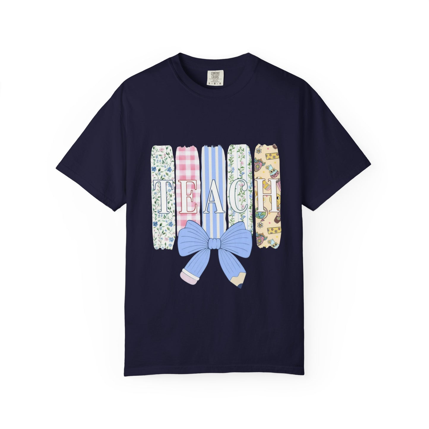 Teacher Floral Pencil Bow T-Shirt