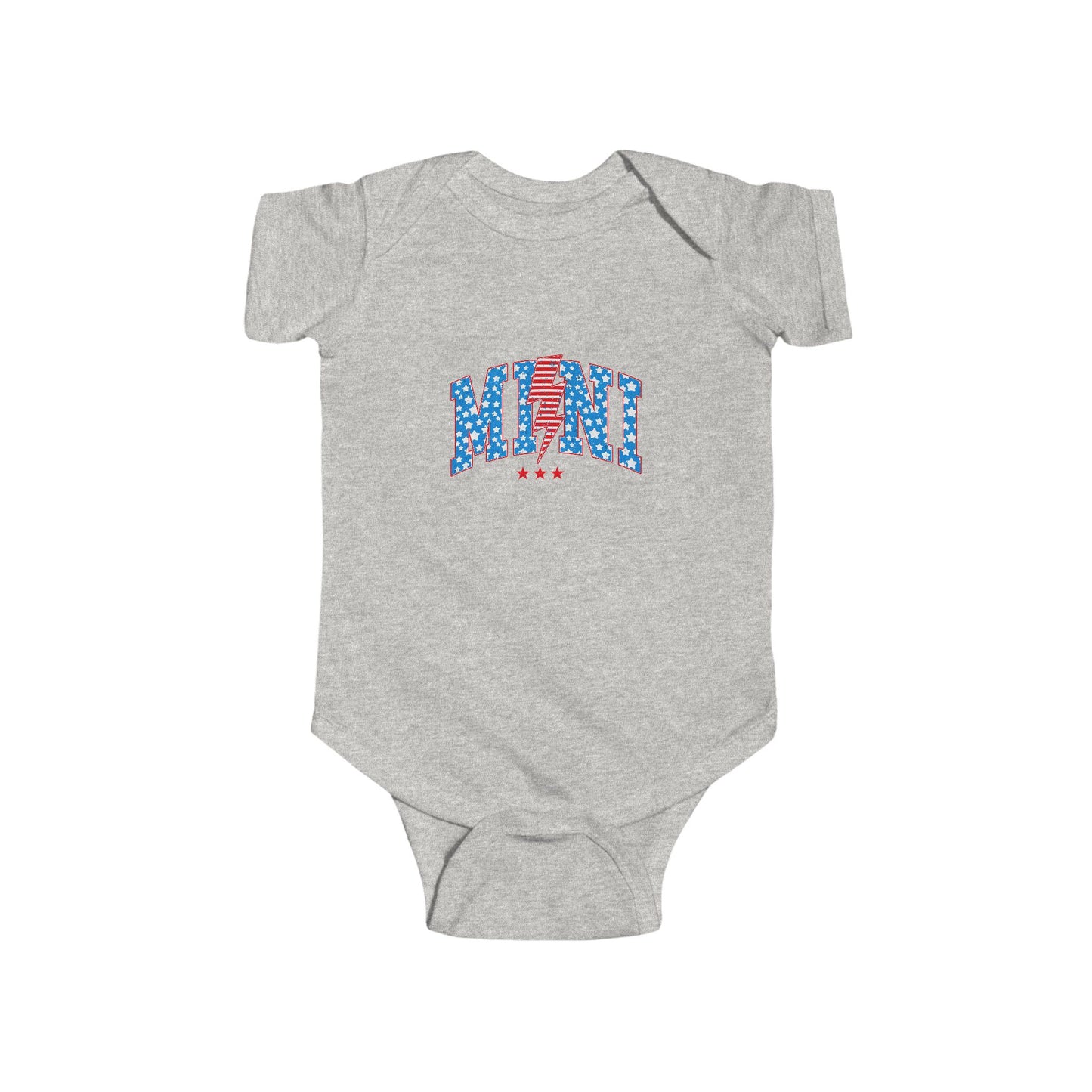 Infant Bodysuit "MOM" Patriotic Stars & Stripes Baby Onesie — 4th of July, Newborn Gift