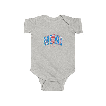 Infant Bodysuit "MOM" Patriotic Stars & Stripes Baby Onesie — 4th of July, Newborn Gift