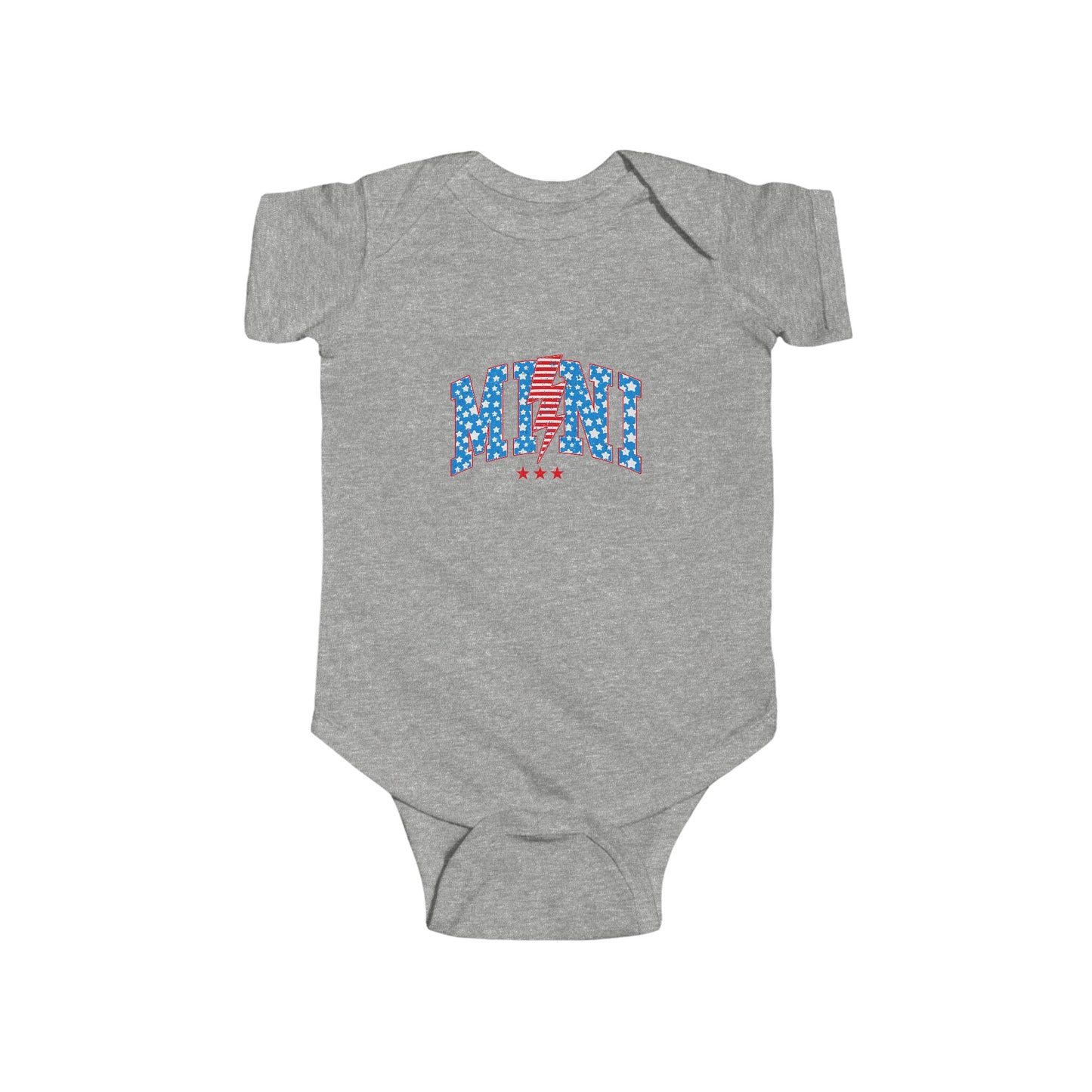Infant Bodysuit "MOM" Patriotic Stars & Stripes Baby Onesie — 4th of July, Newborn Gift