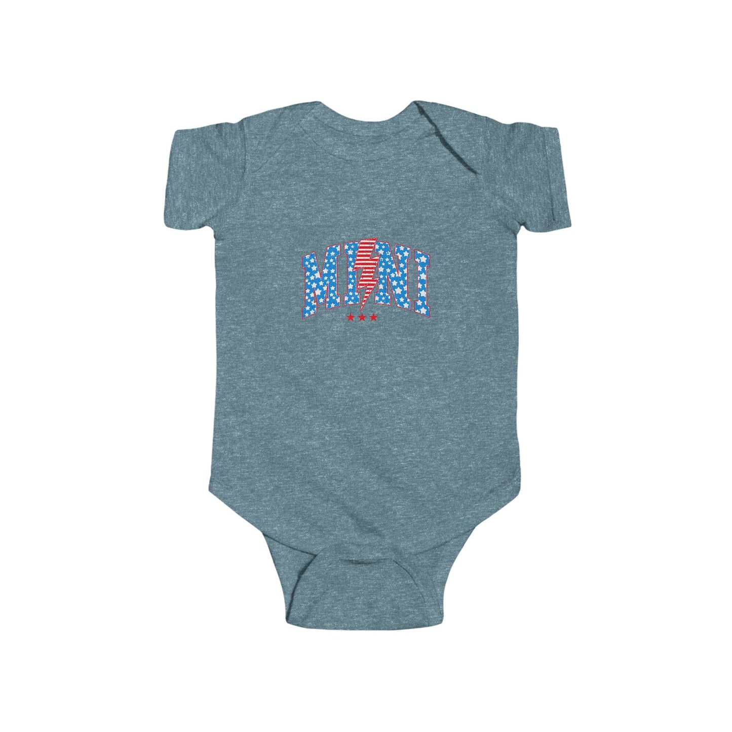 Infant Bodysuit "MOM" Patriotic Stars & Stripes Baby Onesie — 4th of July, Newborn Gift