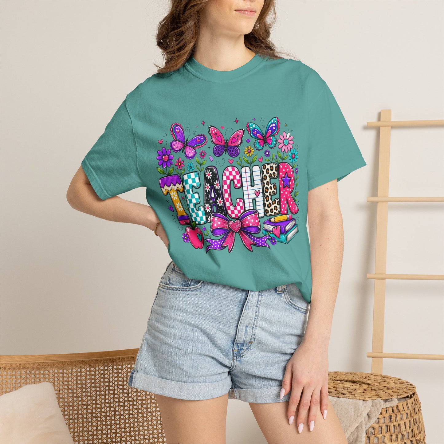 Teacher Colorful Butterfly T-Shirt