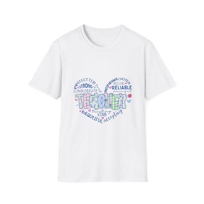 Teacher Heart Word Cloud T-Shirt