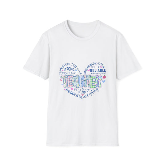 Teacher Heart Word Cloud T-Shirt
