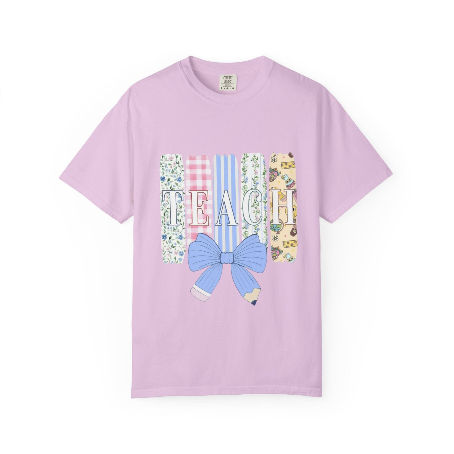 Teacher Floral Pencil Bow T-Shirt