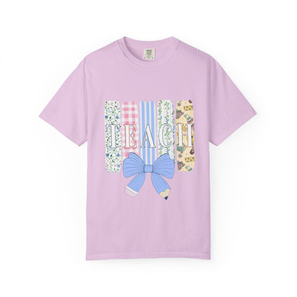 Teacher Floral Pencil Bow T-Shirt