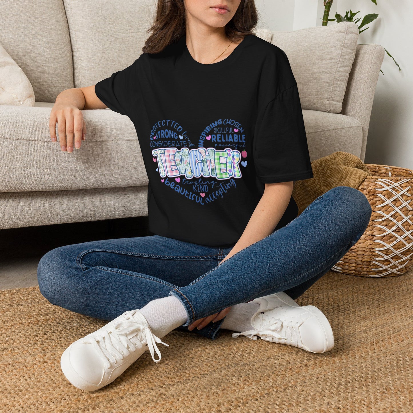 Teacher Heart Word Cloud T-Shirt