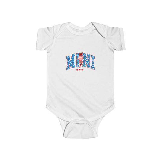 Infant Bodysuit "MOM" Patriotic Stars & Stripes Baby Onesie — 4th of July, Newborn Gift