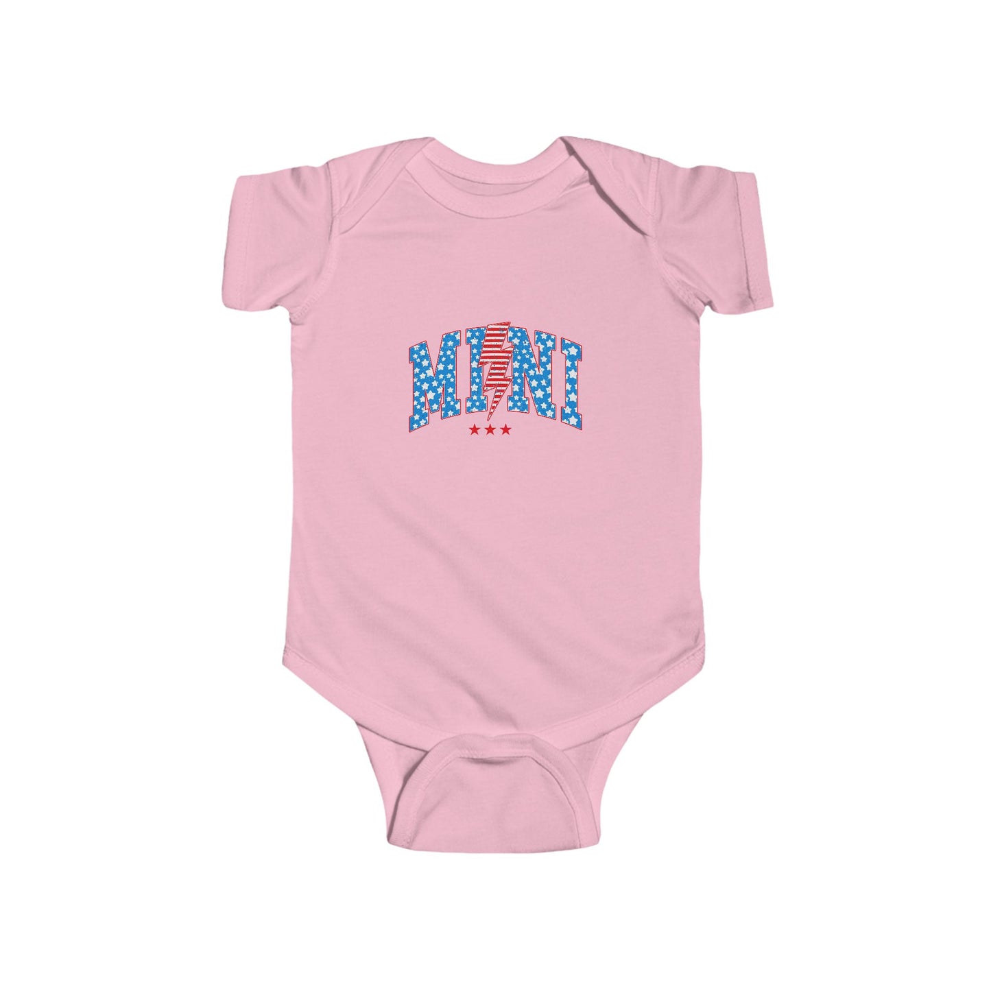 Infant Bodysuit "MOM" Patriotic Stars & Stripes Baby Onesie — 4th of July, Newborn Gift