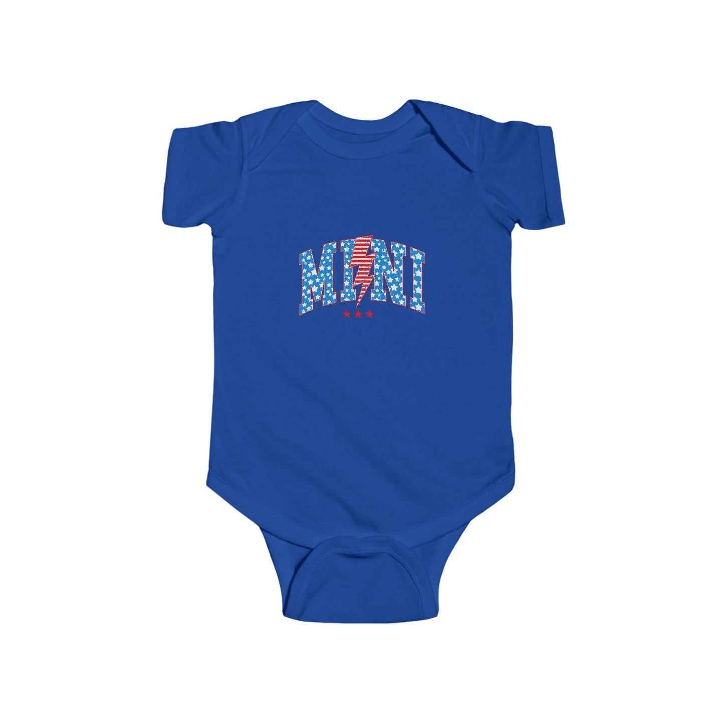Infant Bodysuit "MOM" Patriotic Stars & Stripes Baby Onesie — 4th of July, Newborn Gift