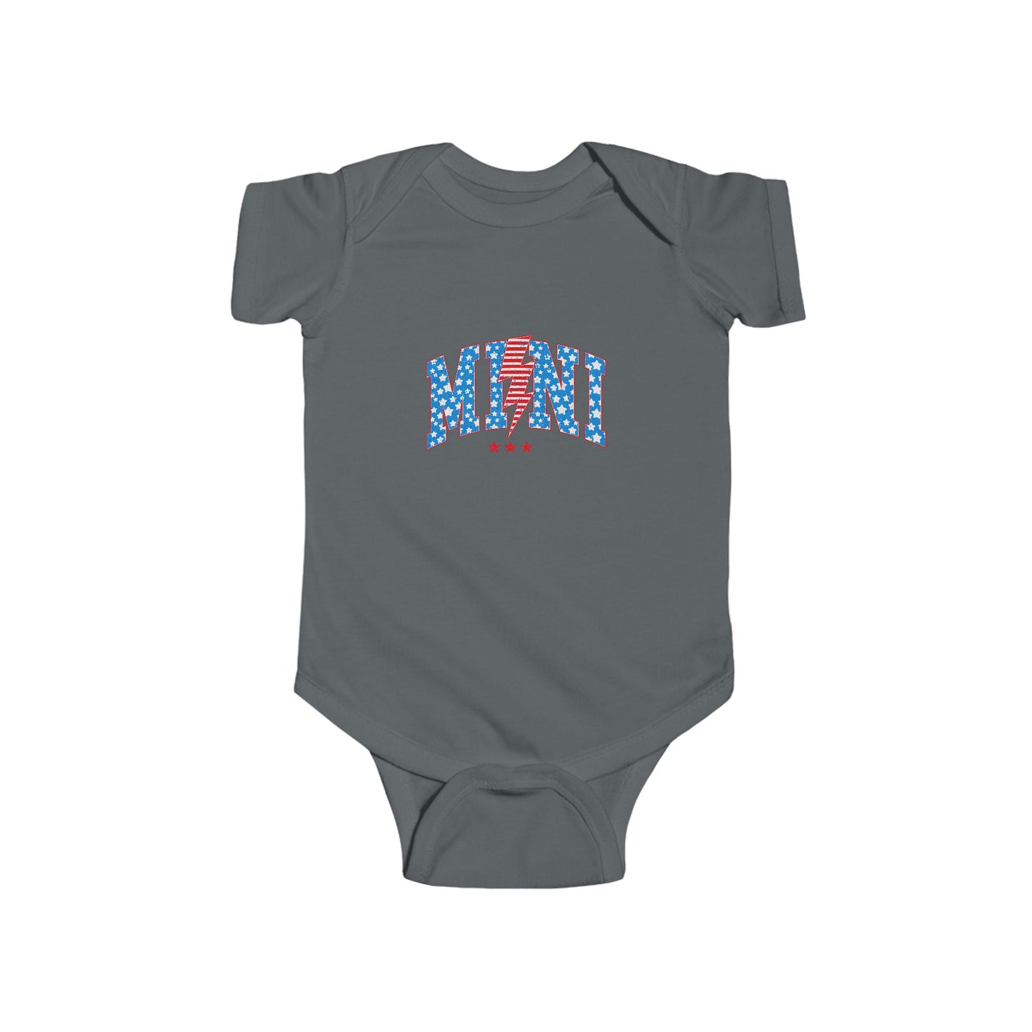 Infant Bodysuit "MOM" Patriotic Stars & Stripes Baby Onesie — 4th of July, Newborn Gift