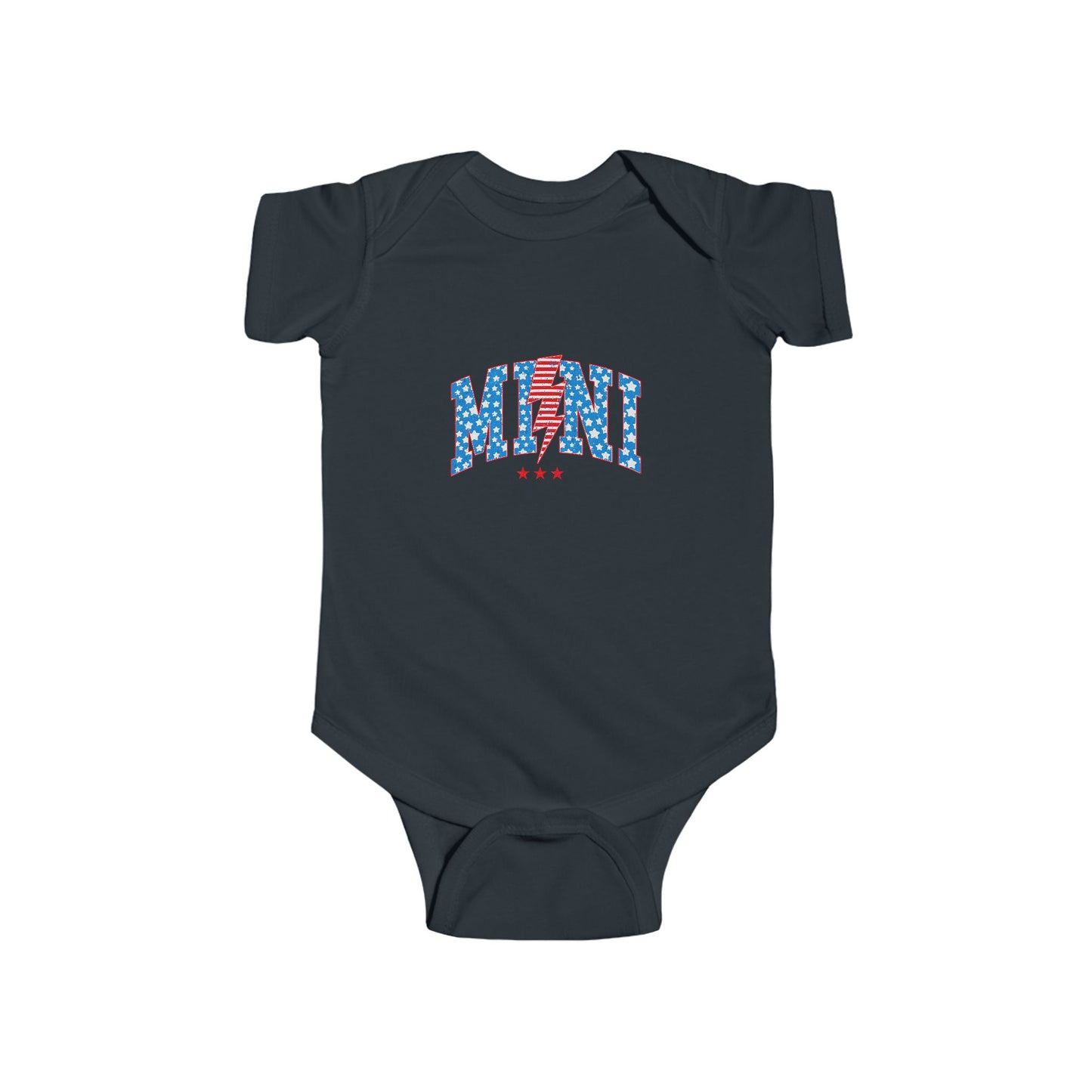 Infant Bodysuit "MOM" Patriotic Stars & Stripes Baby Onesie — 4th of July, Newborn Gift