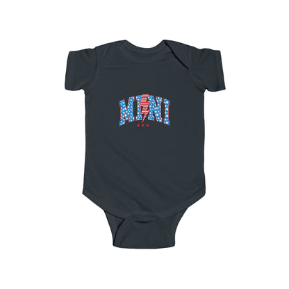 Infant Bodysuit "MOM" Patriotic Stars & Stripes Baby Onesie — 4th of July, Newborn Gift