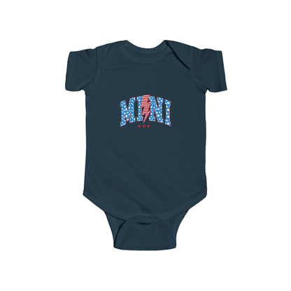 Infant Bodysuit "MOM" Patriotic Stars & Stripes Baby Onesie — 4th of July, Newborn Gift