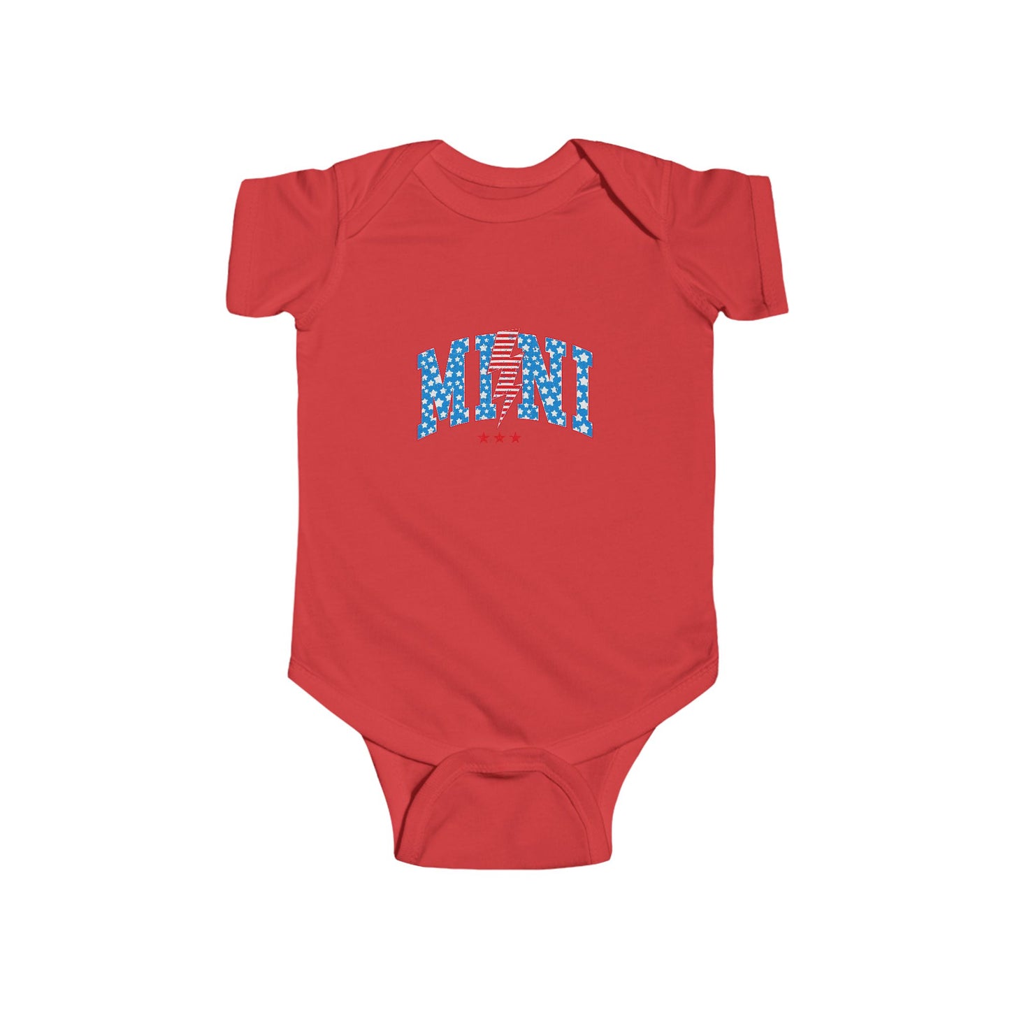 Infant Bodysuit "MOM" Patriotic Stars & Stripes Baby Onesie — 4th of July, Newborn Gift