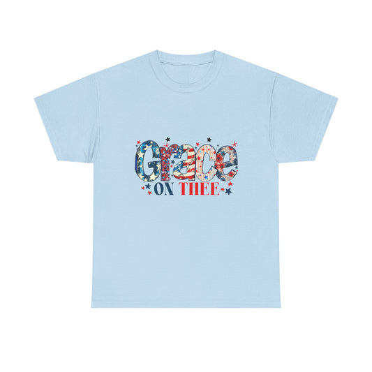 T-Shirt — "Grace on Thee" Patriotic American Flag Design