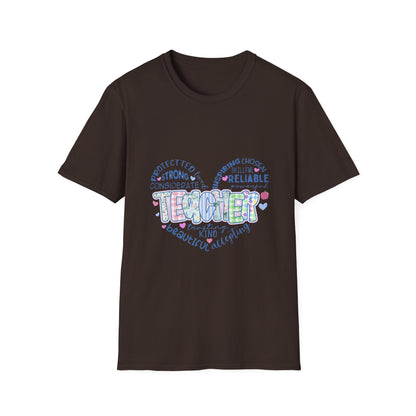 Teacher Heart Word Cloud T-Shirt