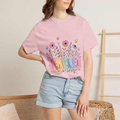 Teacher Floral Graphic T‑Shirt