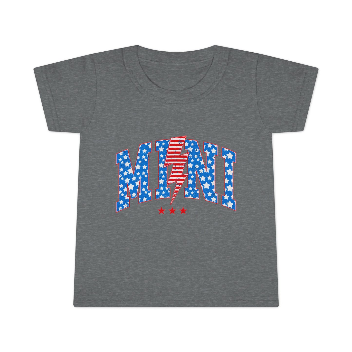 Toddler T-Shirt — "Mini" Patriotic Stars & Stripes Lightning Bolt