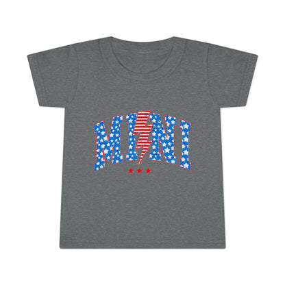 Toddler T-Shirt — "Mini" Patriotic Stars & Stripes Lightning Bolt