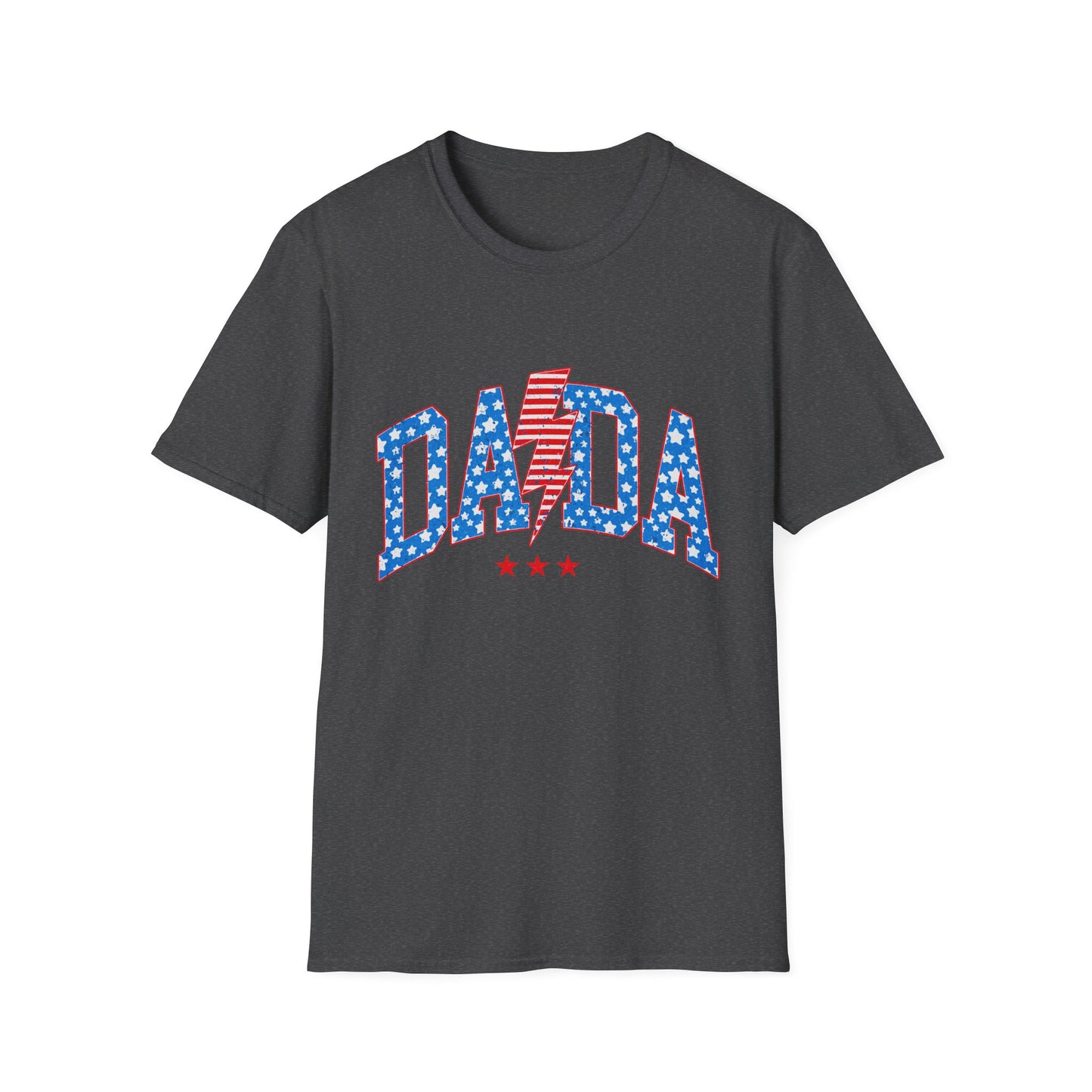 DADA Patriotic Lightning T-Shirt — American Flag Stars & Stripes Dad Tee
