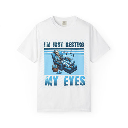 Resting My Eyes T-Shirt — Funny Retro Skull Nap Graphic Tee