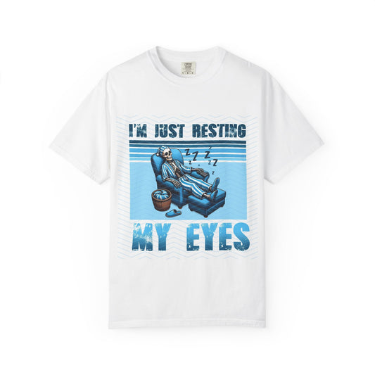 Resting My Eyes T-Shirt — Funny Retro Skull Nap Graphic Tee