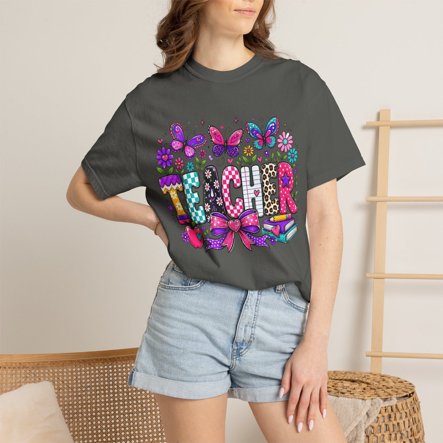 Teacher Colorful Butterfly T-Shirt